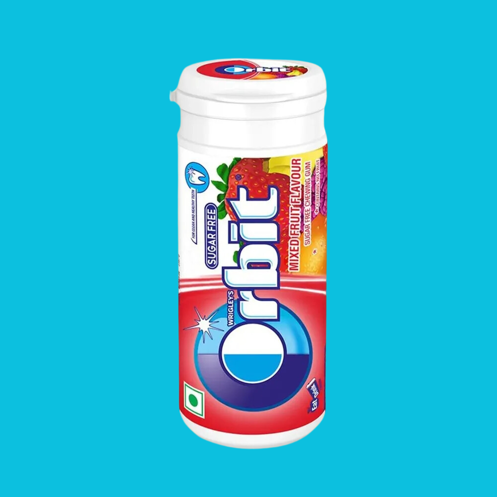 Orbit Sugar Free Mixed Fruit Chewing Gum Tube